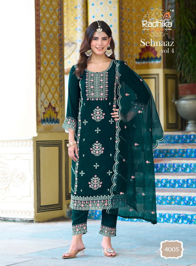 Sehnaaz Vol 4 By Radhika Roman Silk Designer Readymade Suits Wholesale Shop In Surat
